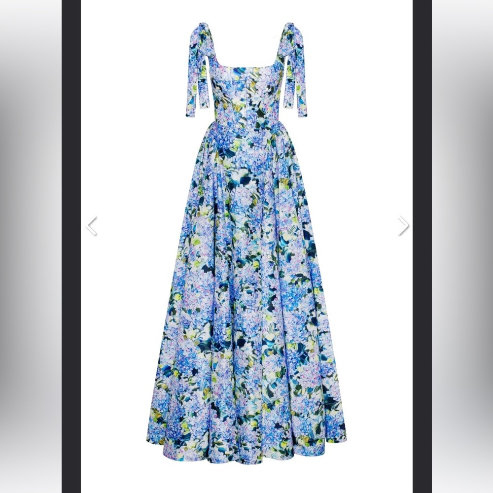 Milla Blue Hydrangea strapped maxi dress